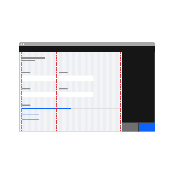 Don't exceed a width of six columns.